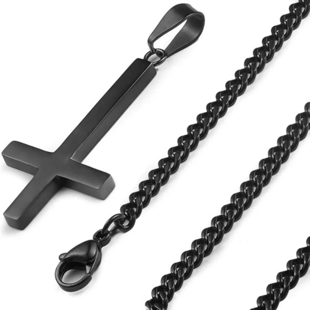 Satanic Stainless Steel Cross Necklace